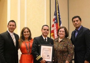 From left to right: Richard Farina (National Institutes of Health), Gloria Sanchez-Contreras (Food and Drug Administration), Guillermo Aviles-Mendoza (LCDR, U.S. Public Health Service and Public Health Advisor to the National Vaccine Program Office), Dr. Ledia Martinez (Office of Woman Health) and Jose Luis Velasco (Executive Director of the US-Mexico Border Health Commission).  